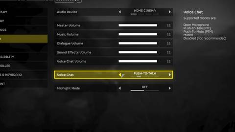 Helldivers 2: How to Enable Push-to-Talk