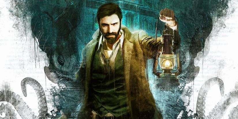 Call of Cthulhu protagonist holding a lamp