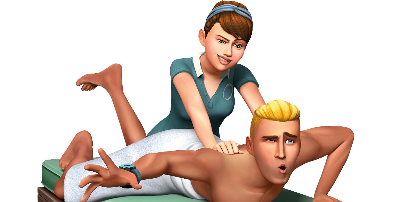 Spa Day Render - A sim getting a painful looking massage.