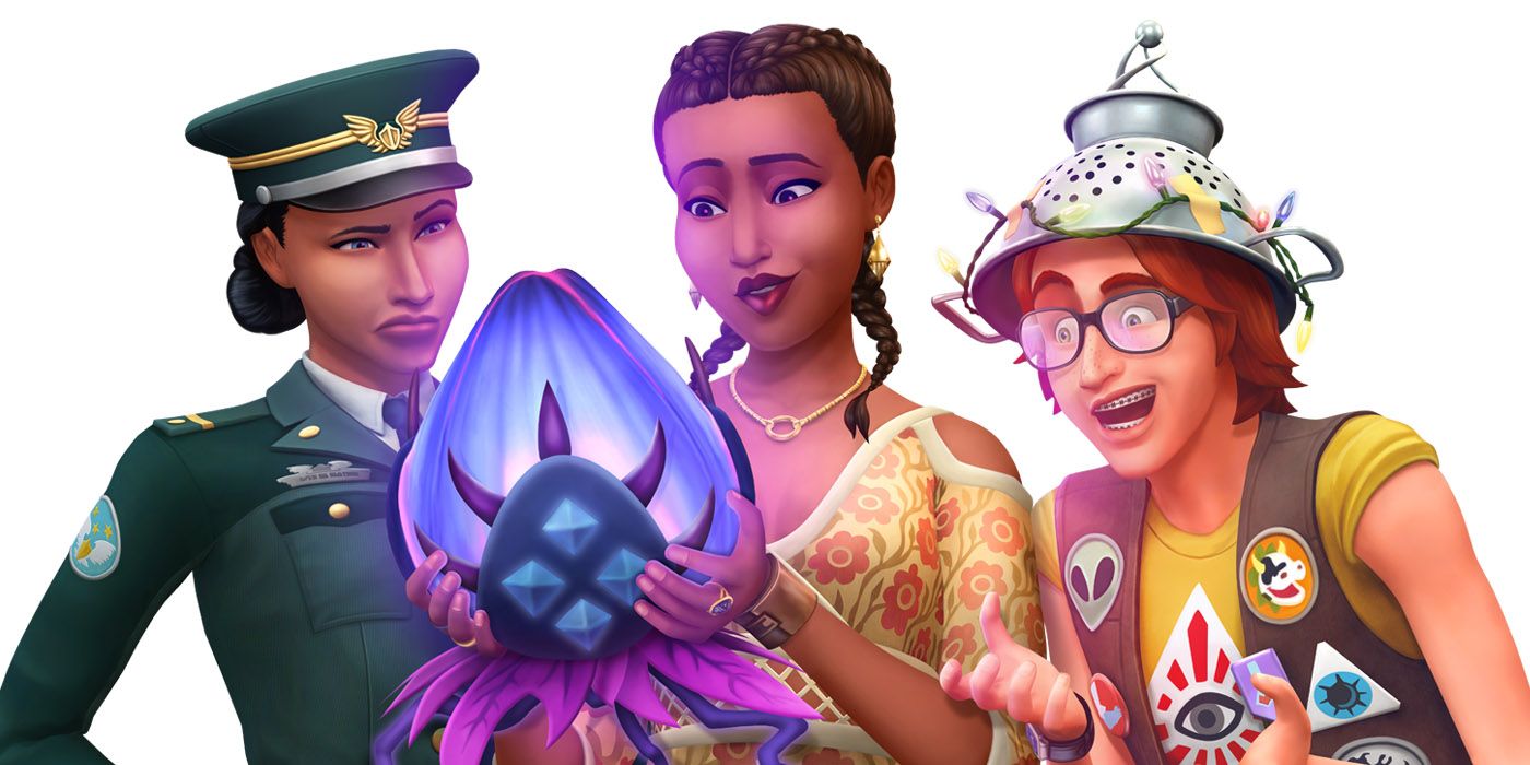 Strangerville Render - A sim, consipracy theorist and policewoman examining a weird plant.