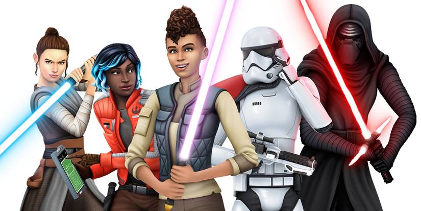 Batuu Render - Sim with Rey, Vi, Kylo and a Stormtrooper.