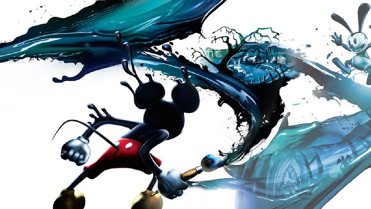 mickey mouse with a paintbrush and oswald the lucky rabbit