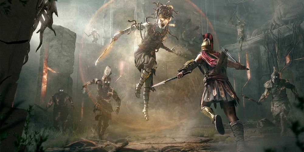 Assassins Creed Odyssey Taking On Medusa In Writhing Dead