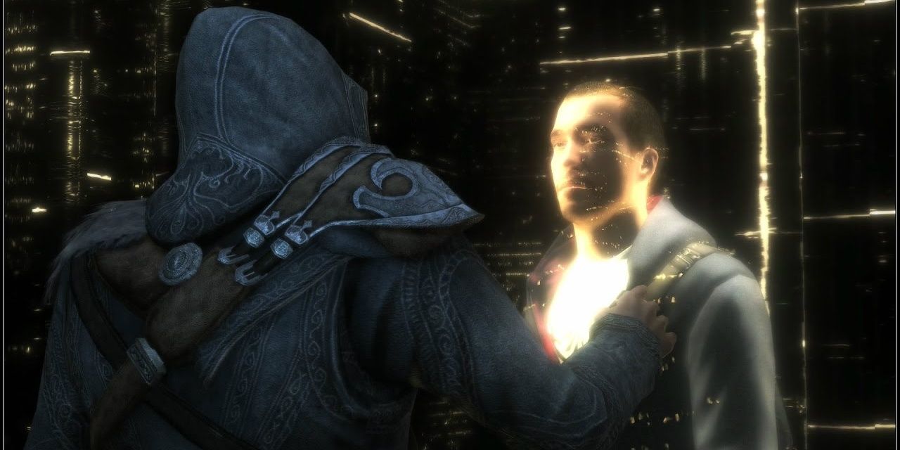 Ezio speaks with Desmond in Assassin's Creed Revelations