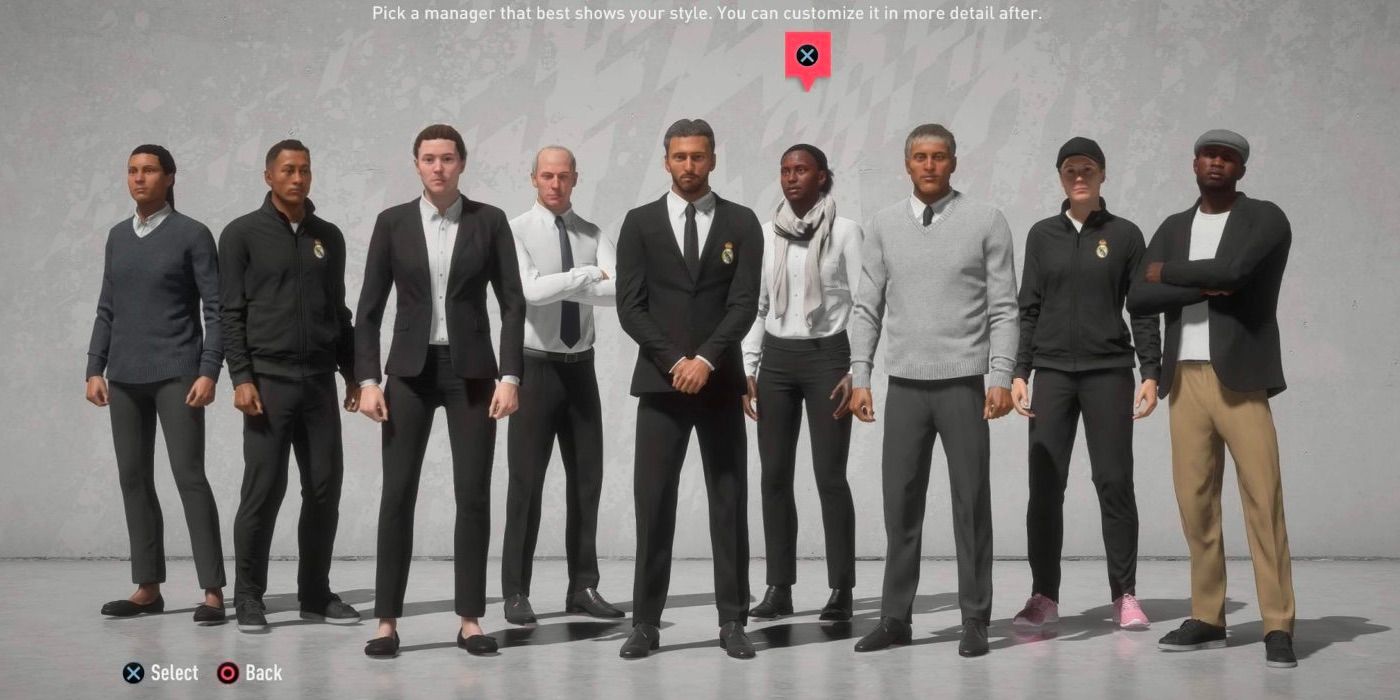 FIFA 20 Manager Avatar options