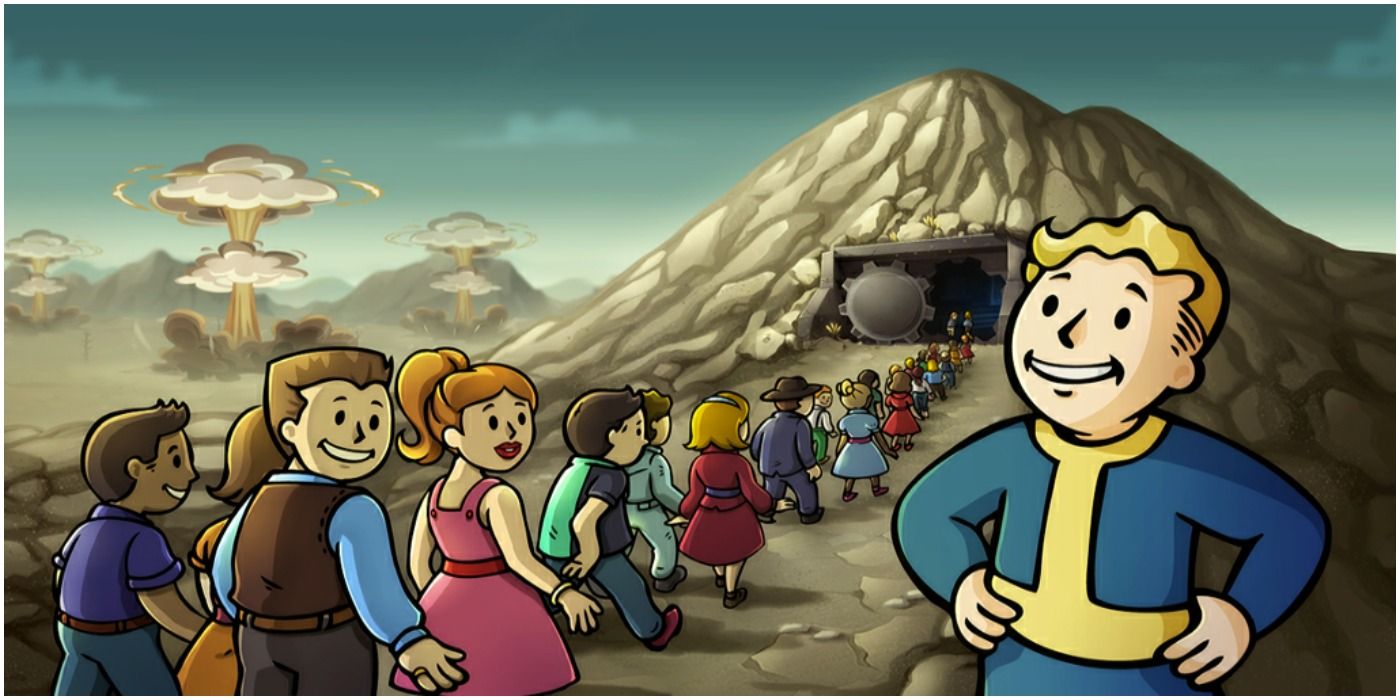 Fallout Shelter Promotional Image People Entering Vault