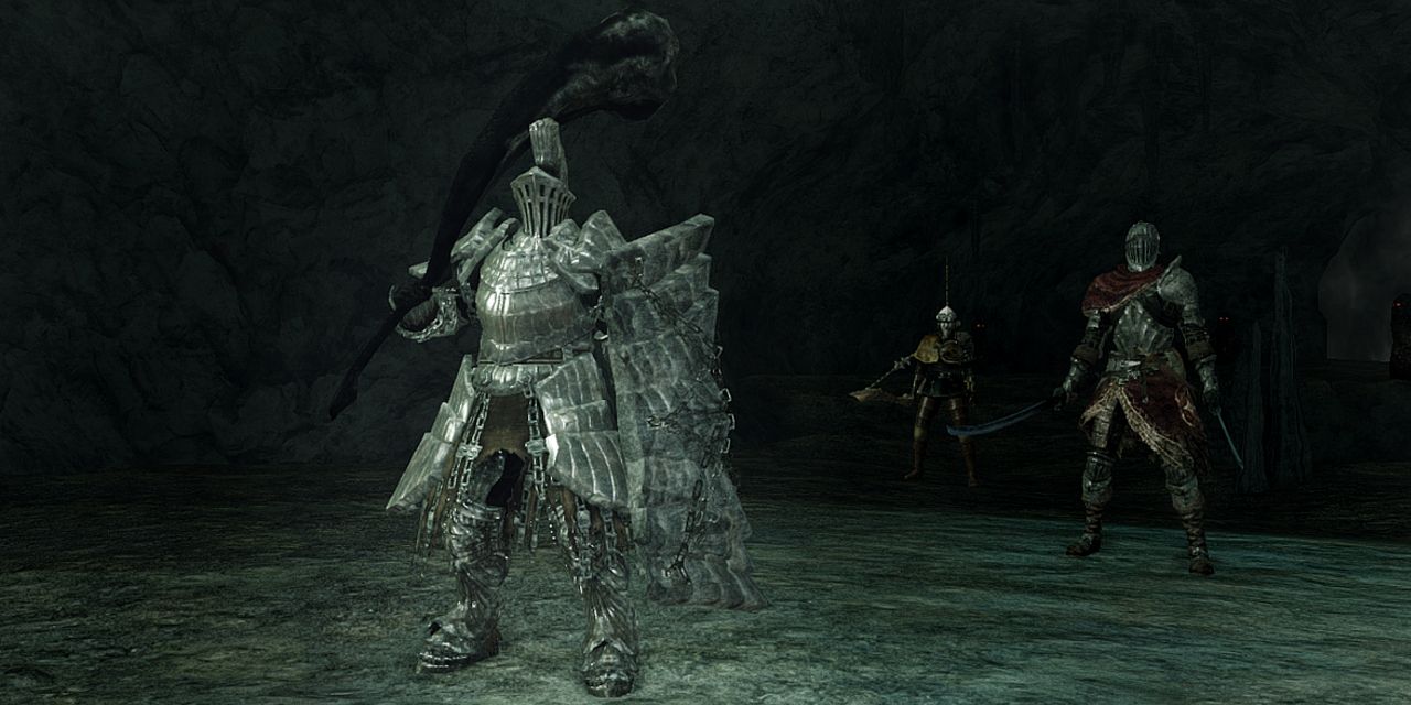 warrior in havel the rocks armor with dragon tooth in dark souls 2