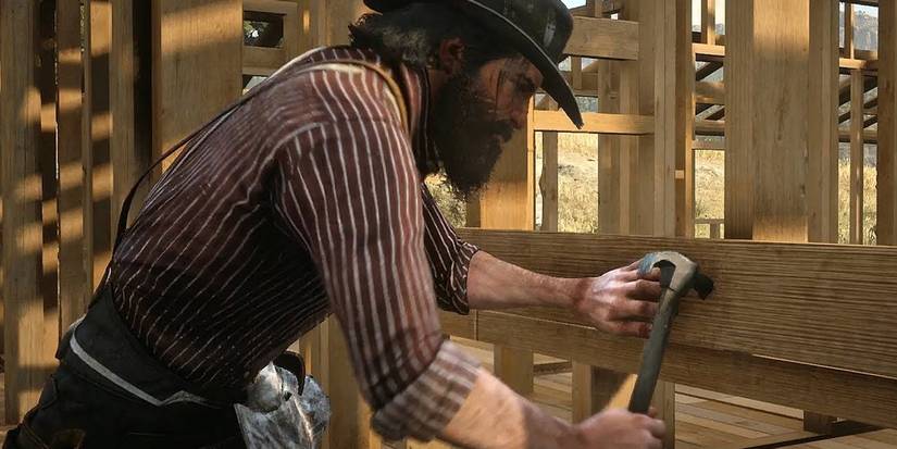 John Marston building house