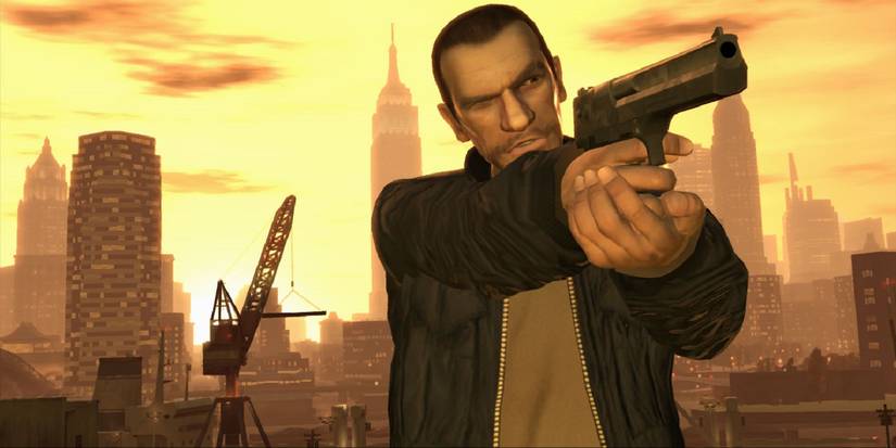 Niko Bellic GTA IV holding a gun