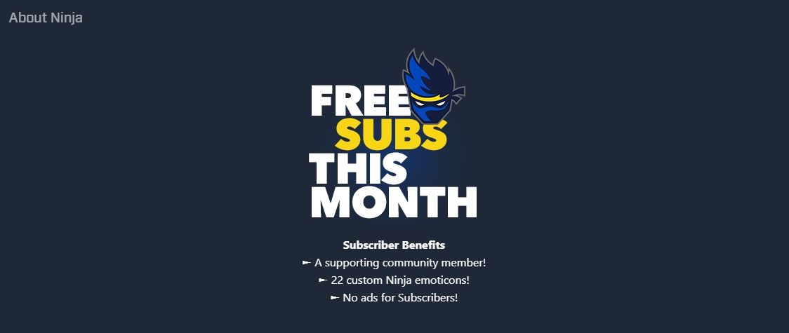 Ninja free subs on Mixer