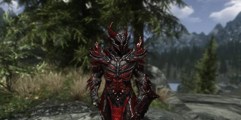 Daedric armor in Skyrim.