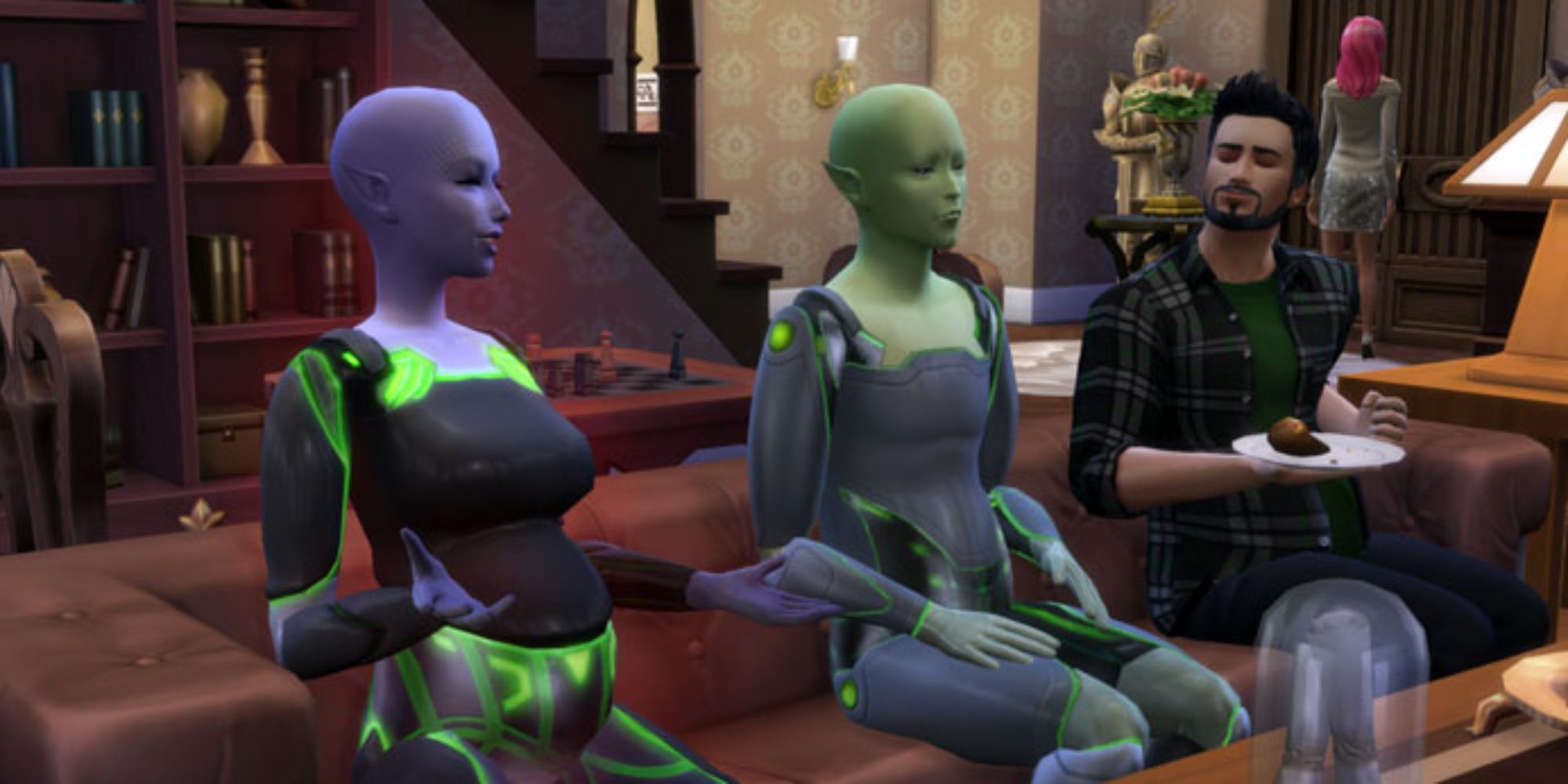The Sims 4 Alien Sitting On A Couch Talking