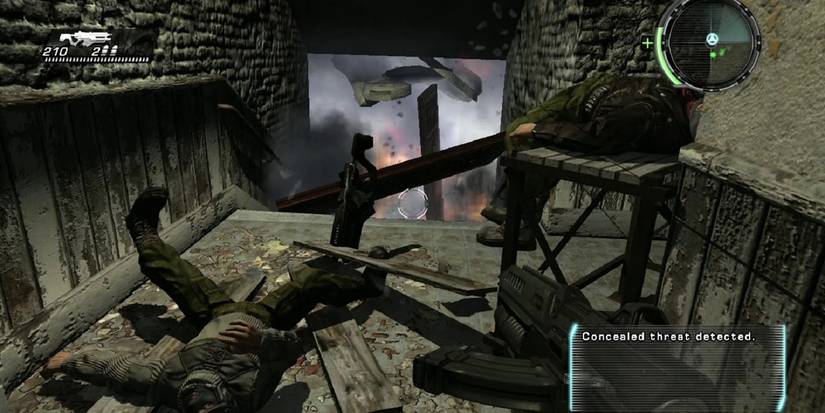 Timeshift explosion with bodies