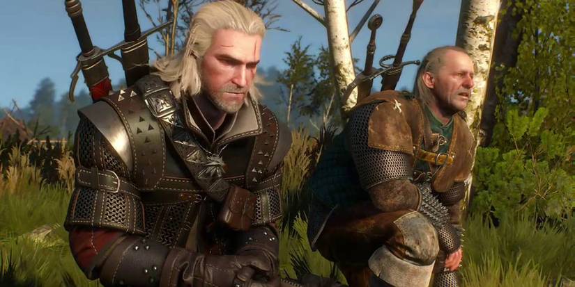 Vesemir and Geralt in The Witcher 3