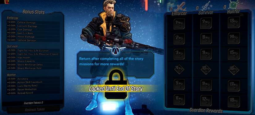 borderlands 3 pre-E3 guardian ranks screenshot