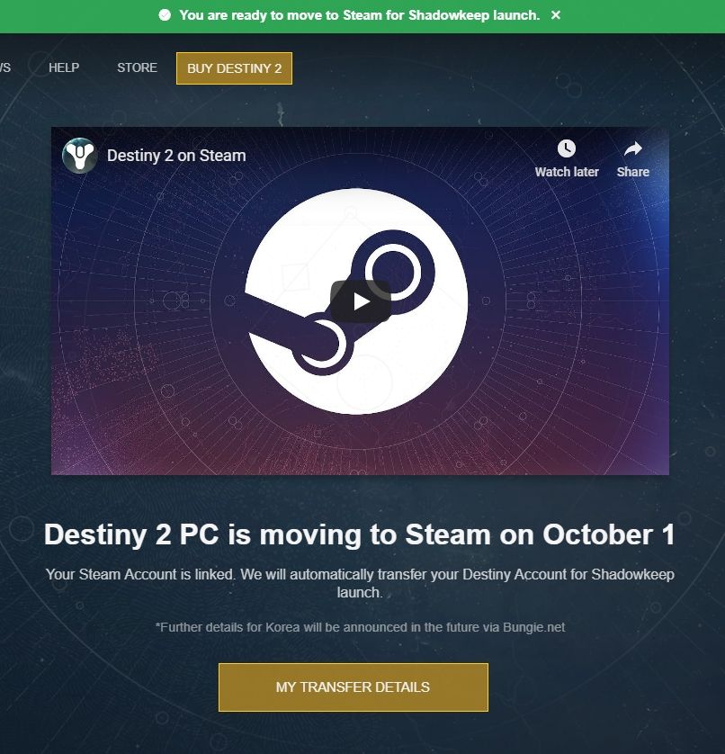destiny 2 completed PC transfer
