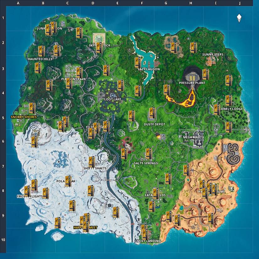 fortnite season x vending machine locations epic games