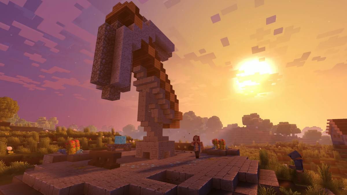minecraft super duper pack sunset screenshot