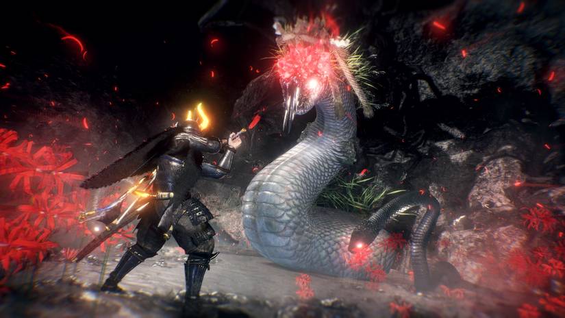 nioh 2 screenshot showcase protagonist giant snake