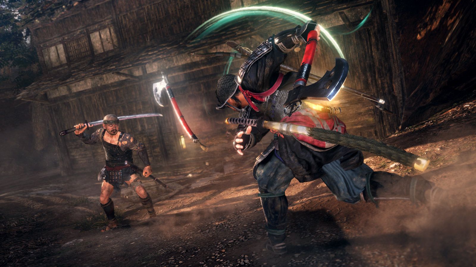 nioh 2 screenshot showcase protagonist throwing axe team ninja