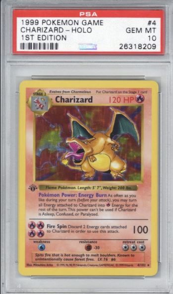 pokemon cards auction charizard