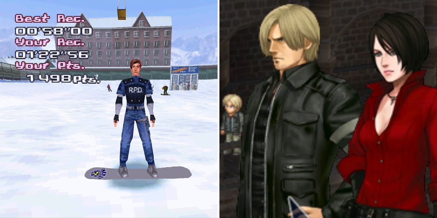 Resident Evil's Leon in Trick'n Snowboarder and Project x Zone 2