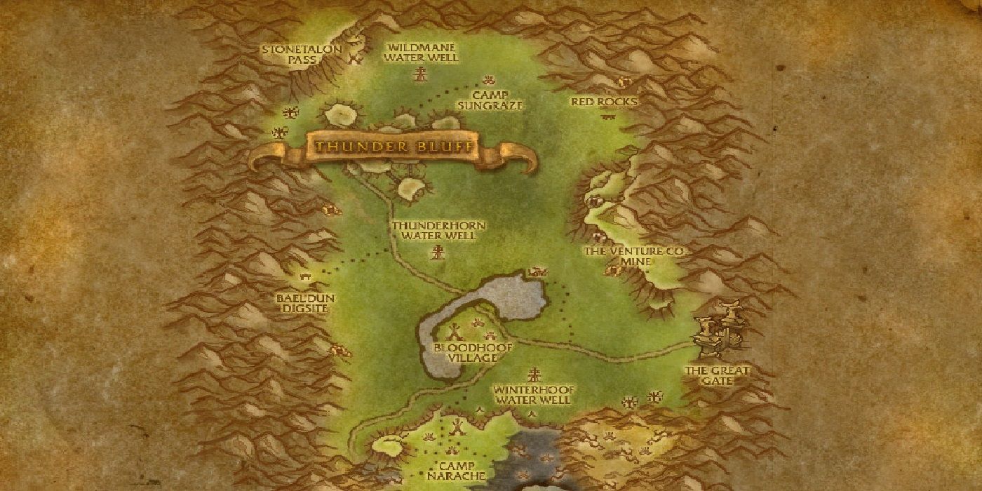 Map of Mulgore World of Warcraft