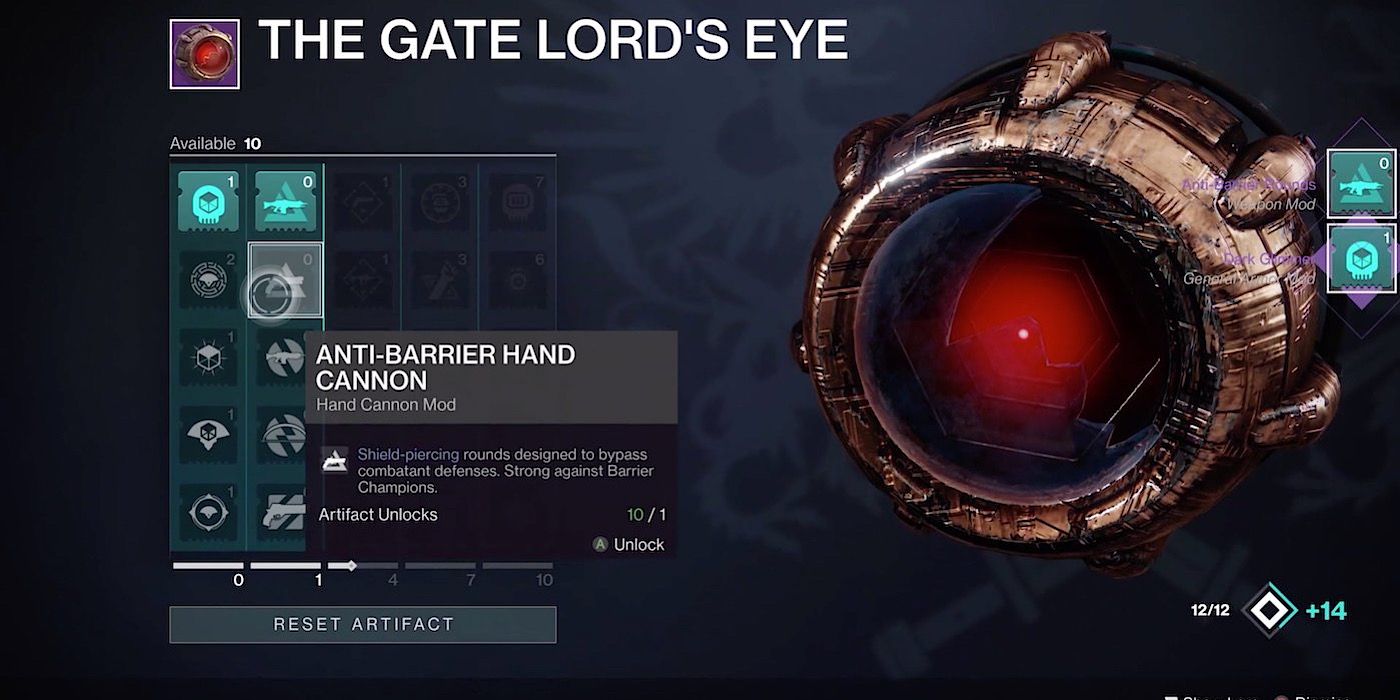 Destiny 2 seasonal artifact the gate lords eye artifact