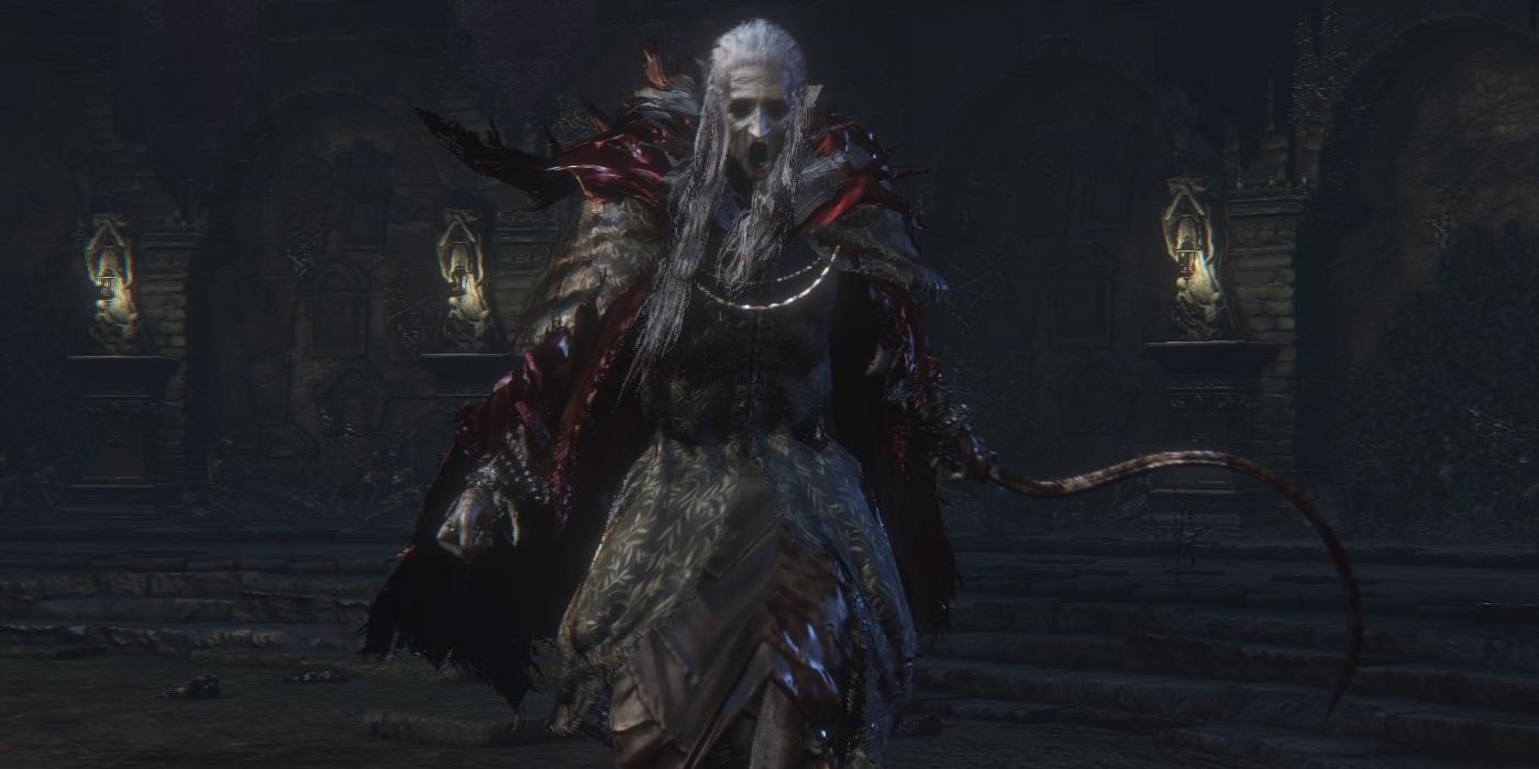The Pthumerian Descendent in a Bloodborne Chalice Dungeon