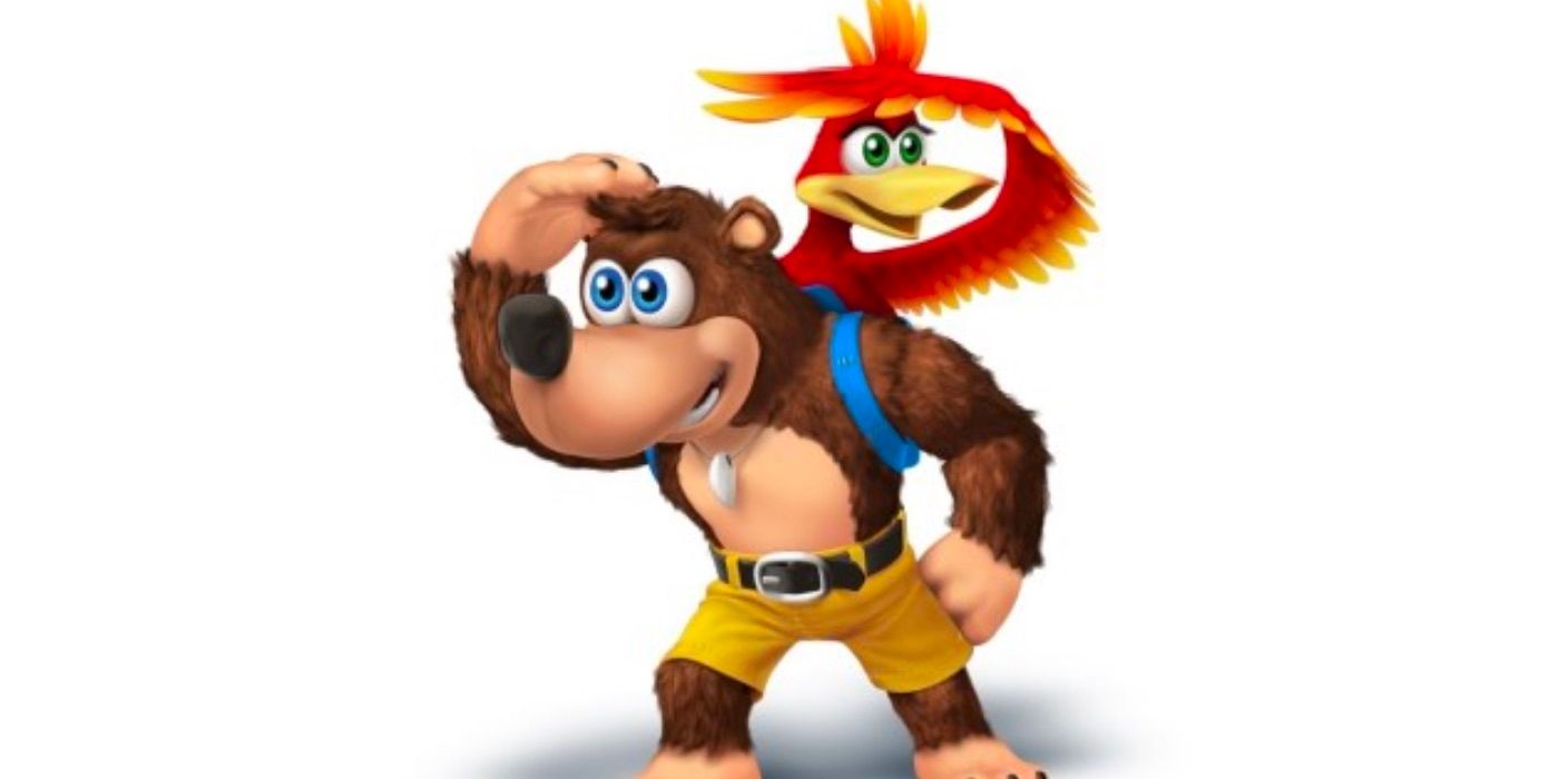 Banjo lookiing into distance with Kazooie