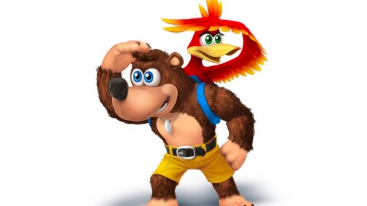 Banjo lookiing into distance with Kazooie