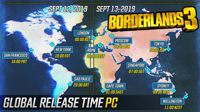 what time does borderlands 3 come out?