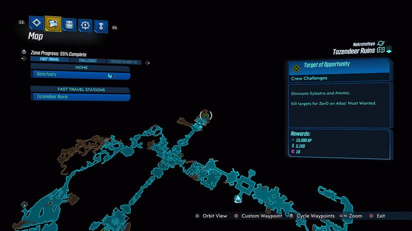 borderlands 3 sylestro atomic zer0 assassination map location