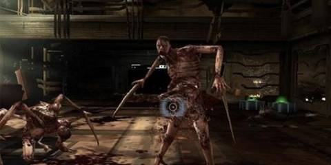 Dead Space Extraction shooting at a necromorph