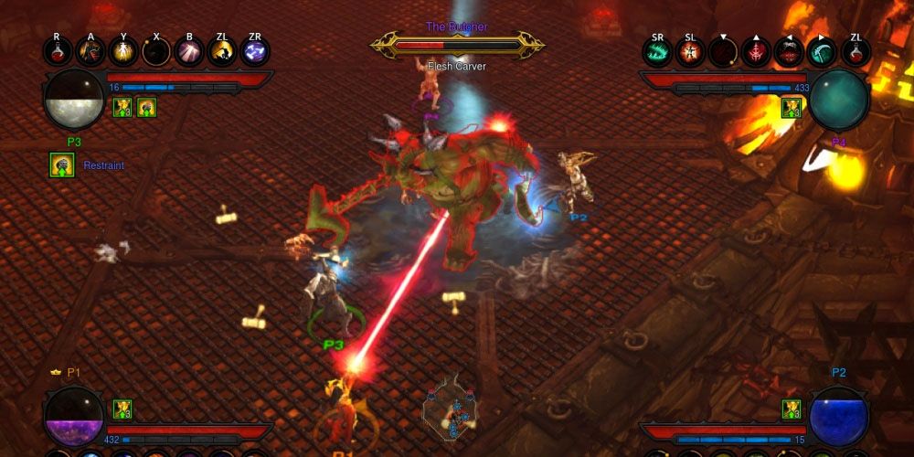 Diablo III Eternal Collection laser shot in industrial dungeon battle