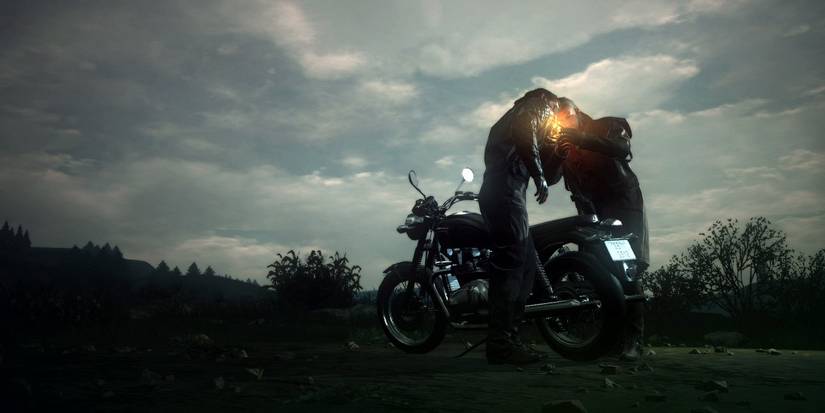 MGS 5 ending big boss on a motorcycle