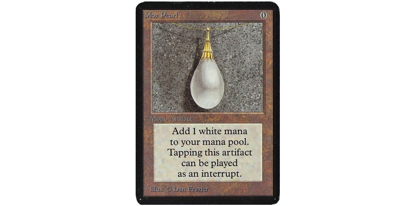 The Mox Pearl artifact from the Alpha Set of Magic: The Gathering