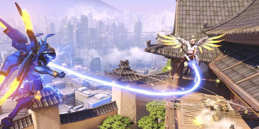 Overwatch Mercy Pharah Flying