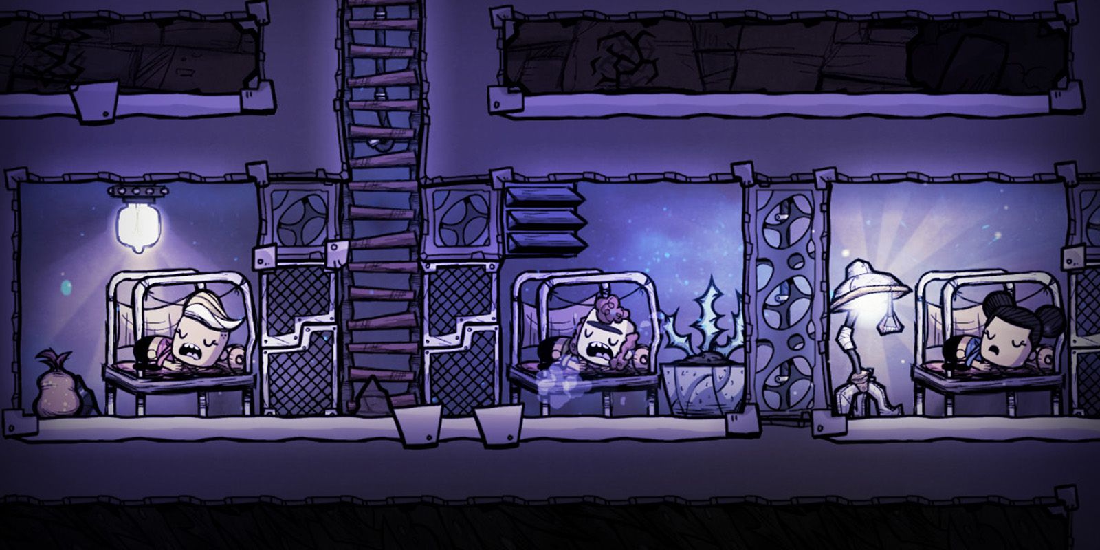 Oxygen Not Included Dupes Sleeping In Their Beds