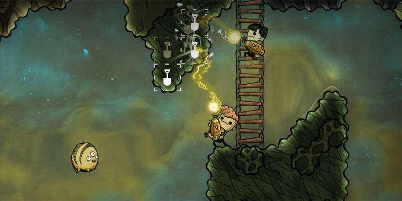 Oxygen Not Included Two Dupes Digging Out Resources