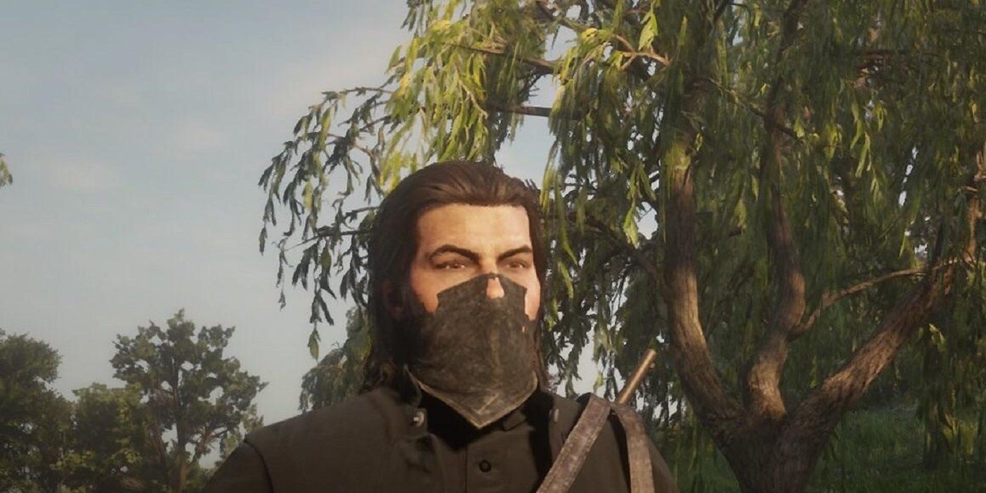 Red Dead Online scarf glitching through nose