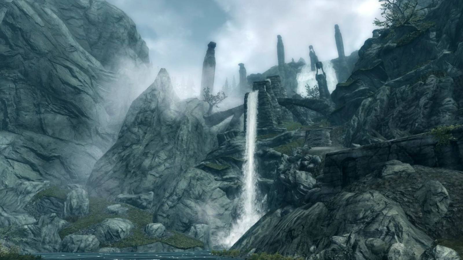 Skyrim Bard's Leap Summit Viewed From Below