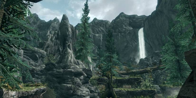 Skyrim Bloated Man's Grotto Aerial View