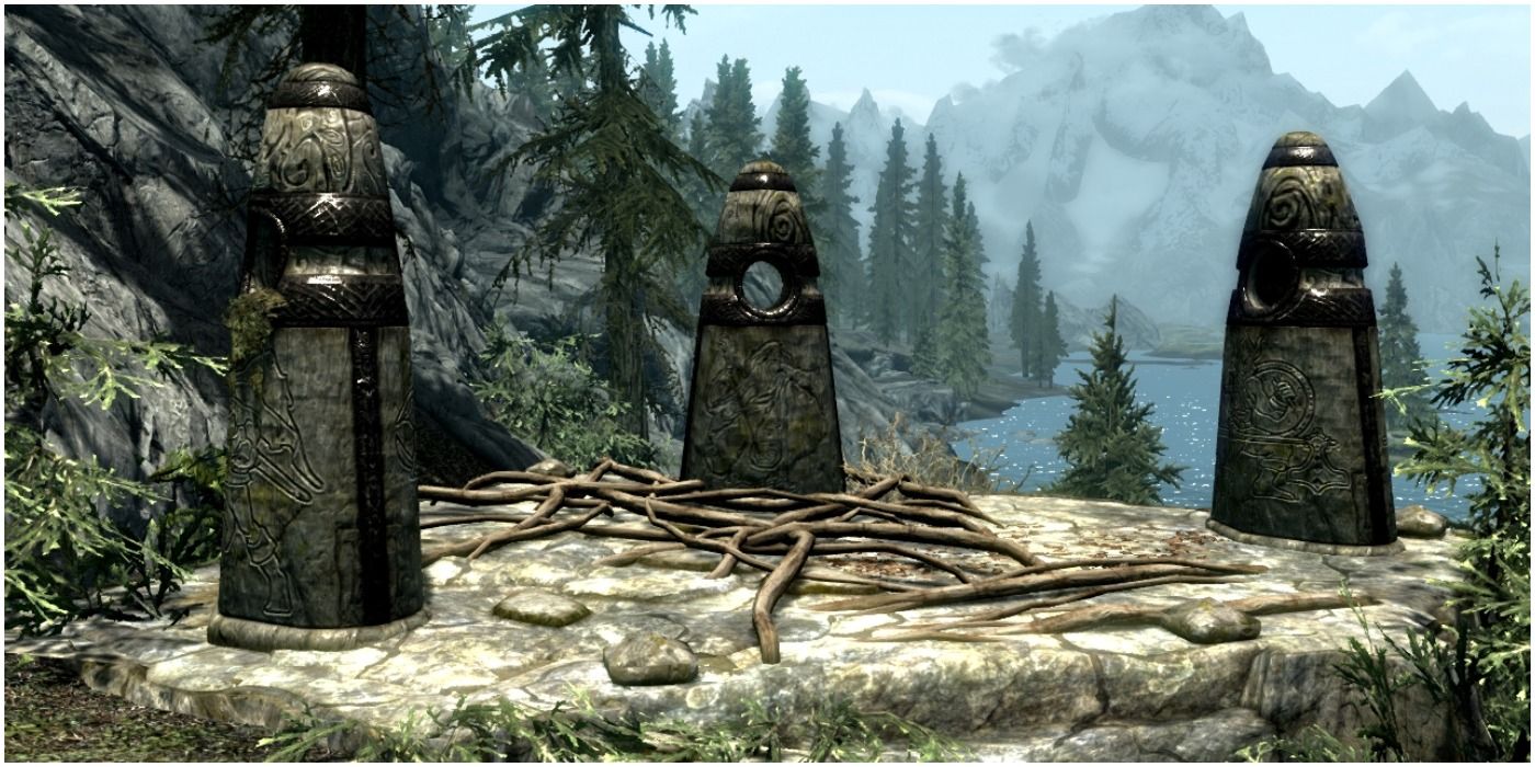 Player visits the Standing Stones in Skyrim