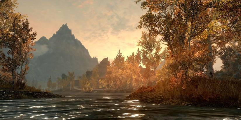 Skyrim The Rift Woodlands During Sunset