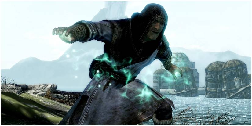 The Elder Scrolls Skyrim Flying Wizard