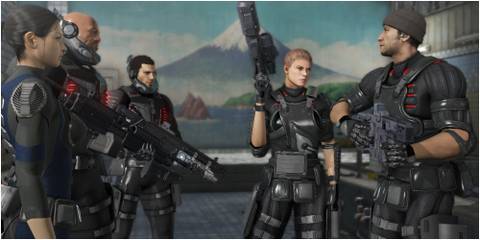 The team readying up for a mission