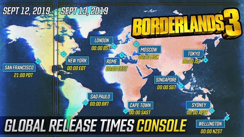 what time does borderlands 3 come out?