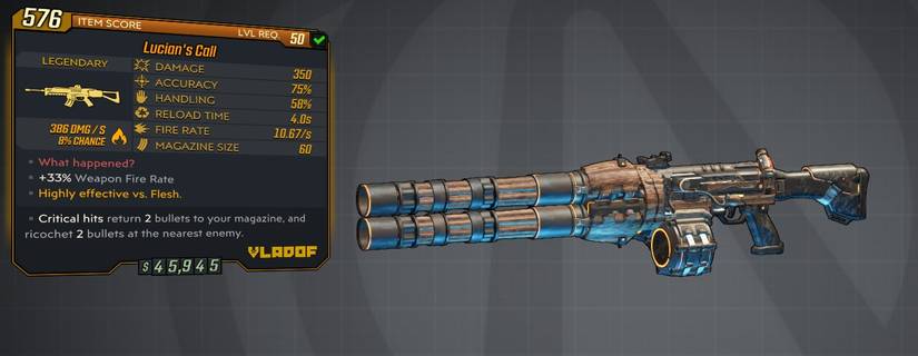 Lucian's Call Assault Rifle from Borderlands 3
