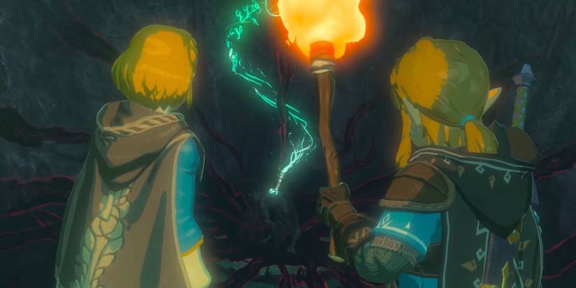 breath of the wild 2 link and zelda with torch